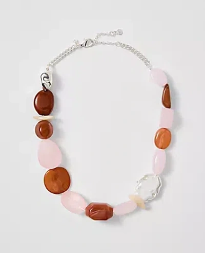Ann Taylor Stone Pearl Statement Necklace In Pink