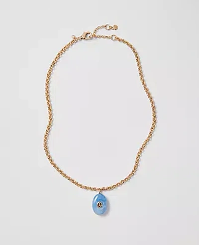 Ann Taylor Stone Pendant Necklace In Gold