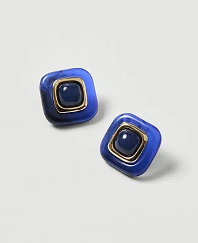 Ann Taylor Stone Square Stud Earrings In Blue