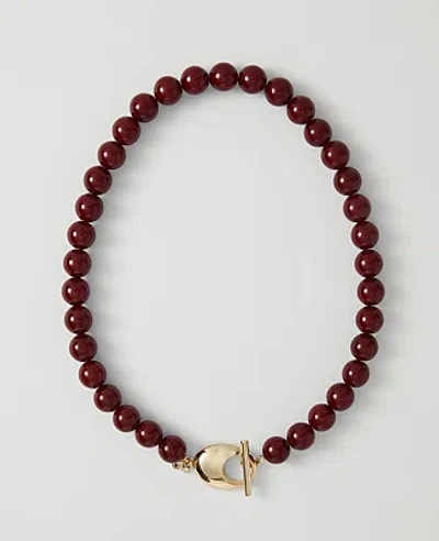 Ann Taylor Stone Statement Necklace In Plum Rose