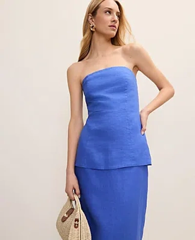 Ann Taylor Strapless Tunic Top In Blue