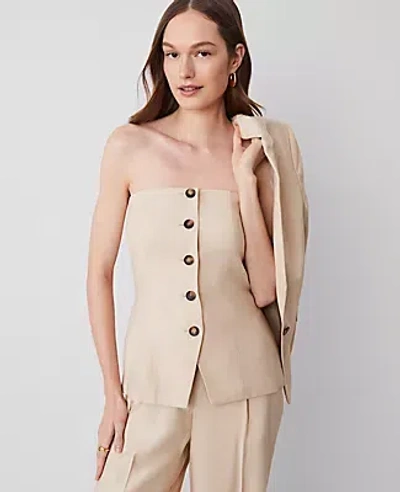 Ann Taylor Strapless Vest In Sands Edge