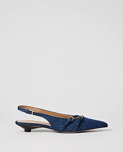 Ann Taylor Strappy Denim Slingback Pump In Blue