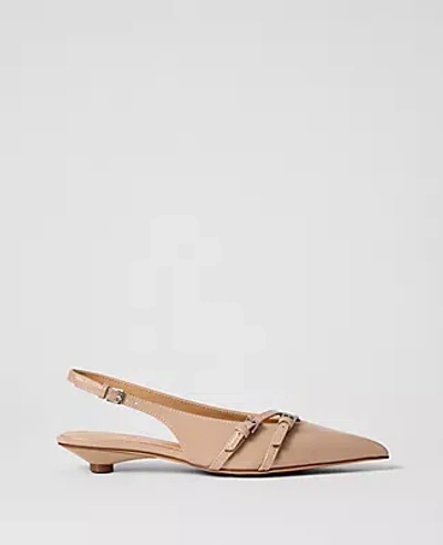 Ann Taylor Strappy Patent Slingback Pump In Brown