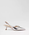 Ann Taylor Strappy Pointy Toe Metallic Pump In Silver