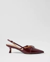 Ann Taylor Strappy Pointy Toe Patent Pump In Burgundy