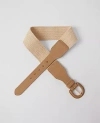 Ann Taylor Straw Covered Buckle Belt In Desert Sand