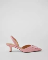 Ann Taylor Straw Pointy Toe Buckle Slingback Pumps In Enchanted Pink