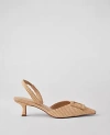 Ann Taylor Straw Pointy Toe Buckle Slingback Pumps In Natural