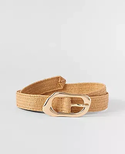 Ann Taylor Straw Sculptural Buckle Belt In Brown