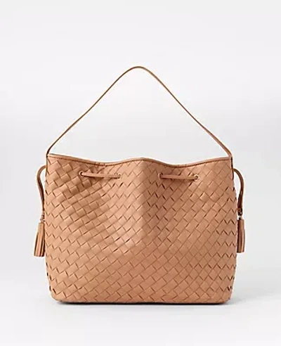 Ann Taylor Straw Tote In Sand