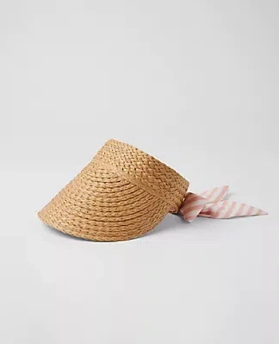 Ann Taylor Straw Visor In Berry Mousse