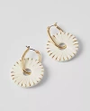 Ann Taylor Straw Wrapped Circle Drop Earrings In Ivory