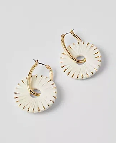 Ann Taylor Straw Wrapped Circle Drop Earrings In Gold
