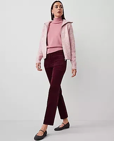 Ann Taylor Stretch Velvet Patch Pocket Pant In Mauve Rose