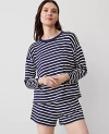 Ann Taylor Stripe Lounge Shirt In Pure Sapphire