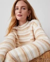 Ann Taylor Stripe Relaxed Sweater In Neutral/white Combo