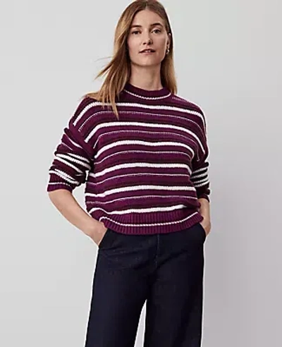 ANN TAYLOR STRIPE RELAXED SWEATER 
