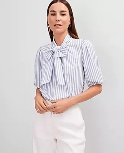 Ann Taylor Striped Bow Blouse