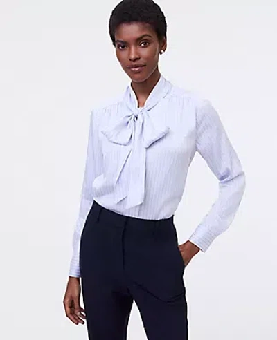 Ann Taylor Striped Bow Blouse