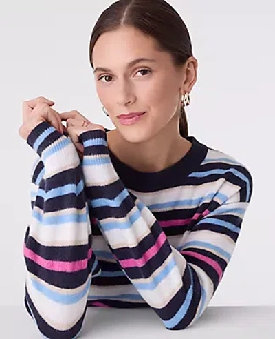 Ann Taylor Striped Crew Neck Sweater In Multi