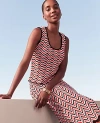 Ann Taylor Petite Striped Crochet Sweater Shell Top