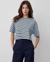 Ann Taylor Striped Dolman Tee In Pristine Blue