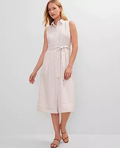 Ann Taylor Striped Flare Midi Shirtdress
