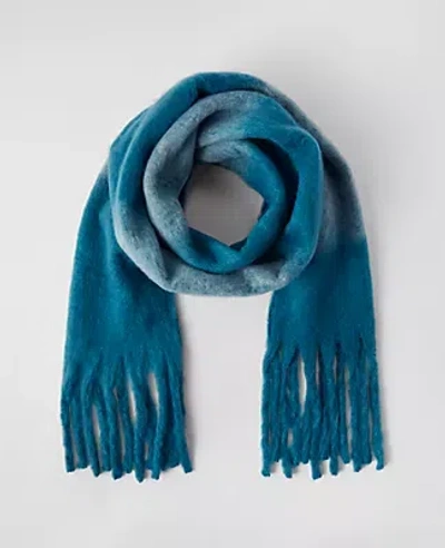 Ann Taylor Striped Fuzzy Scarf In Cool Lagoon