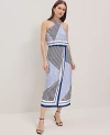 Ann Taylor Striped Halter Midi Dress In Night Sky