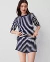 Ann Taylor Striped Lounge Shorts In Pure Sapphire