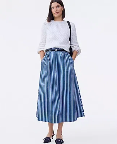 Ann Taylor Striped Maxi Skirt In Blue