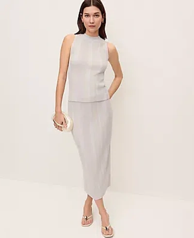 Ann Taylor Striped Metallic Midi Sweater Skirt