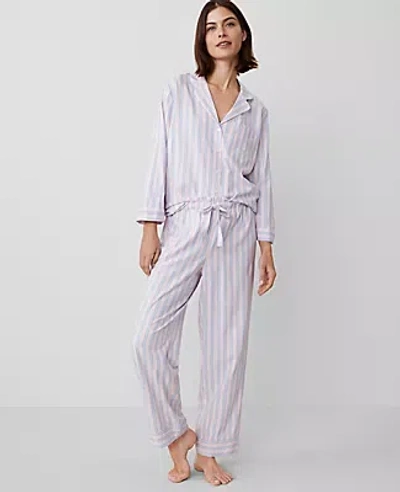 Ann Taylor Striped Pajama Set In Whimsical Pink