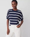 Ann Taylor Striped Ponte Dolman Top In Night Sky