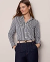 Ann Taylor Striped Relaxed Perfect Shirt In Multi