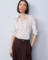 Ann Taylor Striped Satin Essential Shirt In Multi