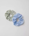 Ann Taylor Striped Scrunchie Set In Pristine Blue