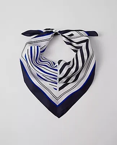Ann Taylor Striped Silk Little Scarf In Winter White
