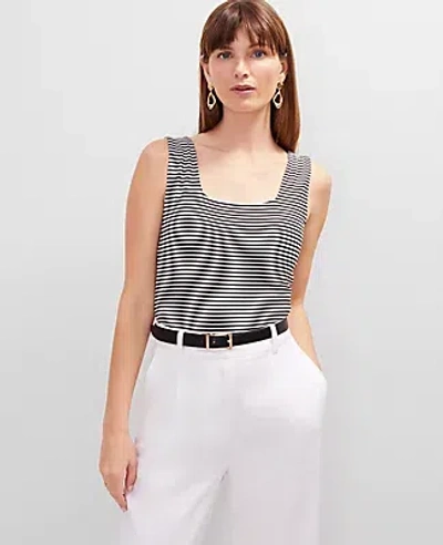 Ann Taylor Striped Square Neck Tank Top