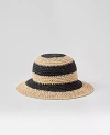 Ann Taylor Striped Straw Bucket Hat