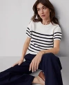 Ann Taylor Weekend Collection Striped Sweater Tee In Navy/white
