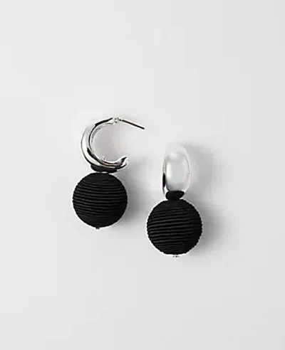 Ann Taylor Striped Thread Drop Earrings In Black