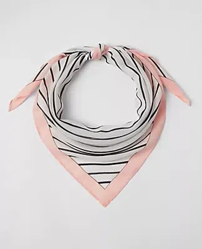 Ann Taylor Striped Triangle Scarf In Winter White