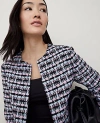 Ann Taylor Striped Tweed Cropped Jacket In Orchid Breeze