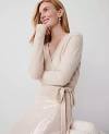 Ann Taylor Studio Collection Cashmere Wrap Sweater In Pale Oat Heather