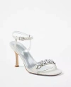 ANN TAYLOR STUDIO COLLECTION CRYSTAL LINEN SKINNY STRAP SANDALS