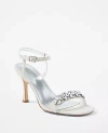 Ann Taylor Studio Collection Crystal Linen Skinny Strap Sandals In Ivory Linen