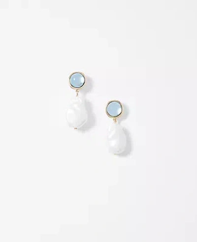 Ann Taylor Studio Collection Freshwater Pearl Glass Drop Earrings In Ivory