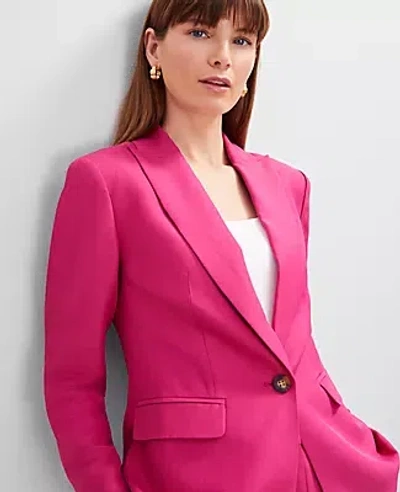 Ann Taylor Studio Collection One Button Fitted Long Blazer